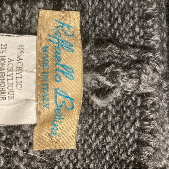 RAFFAELLO BERTINI  Acrylic Mohair and Wool Blend Ribbed Slouchy Beanie Hat - Picture 3 of 4